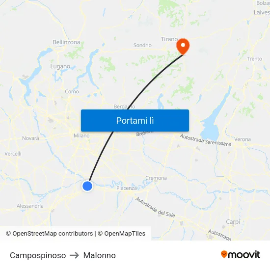 Campospinoso to Malonno map