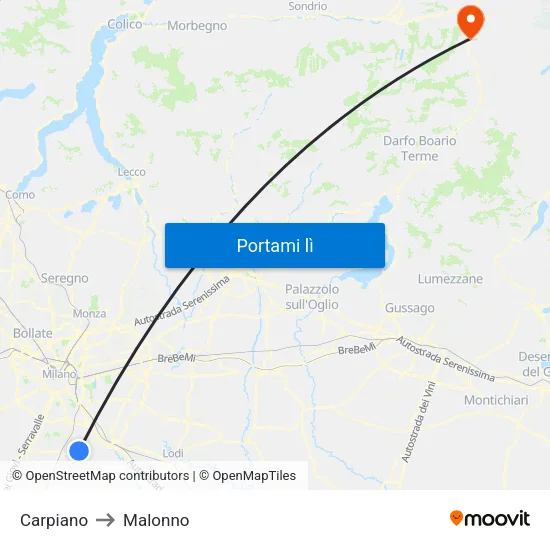 Carpiano to Malonno map