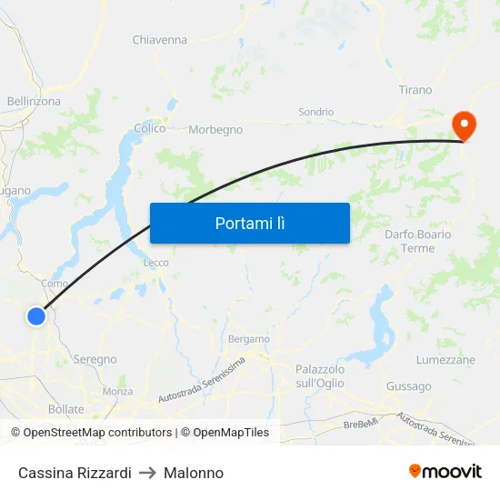 Cassina Rizzardi to Malonno map