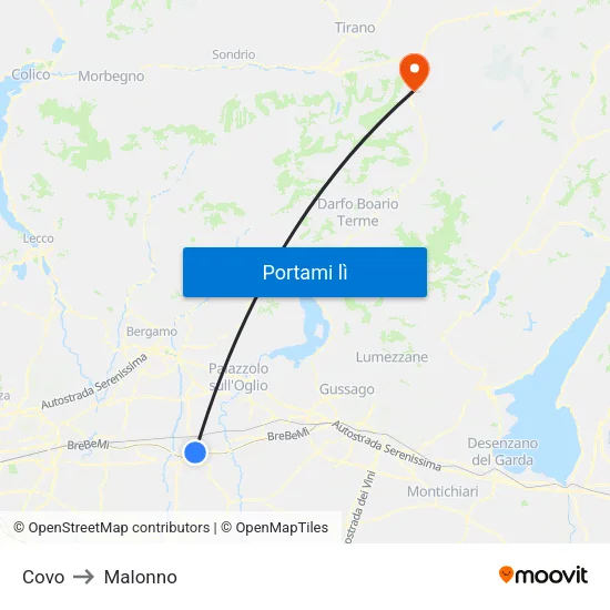 Covo to Malonno map