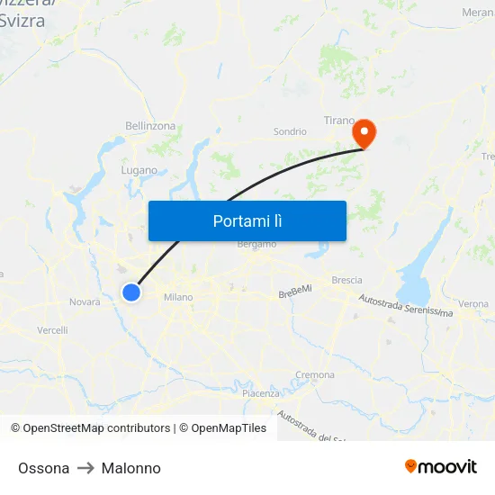 Ossona to Malonno map