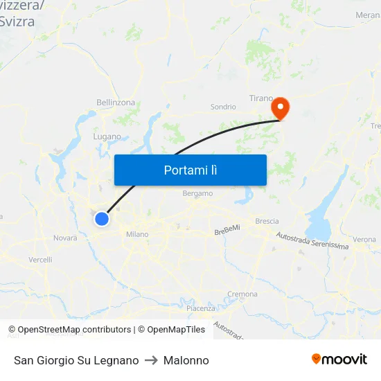 San Giorgio Su Legnano to Malonno map