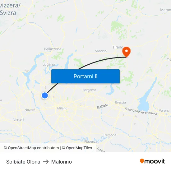Solbiate Olona to Malonno map