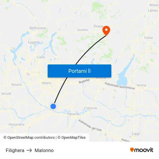 Filighera to Malonno map