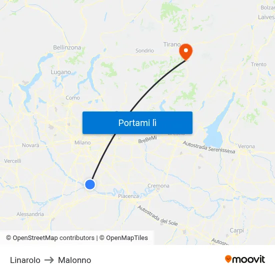 Linarolo to Malonno map
