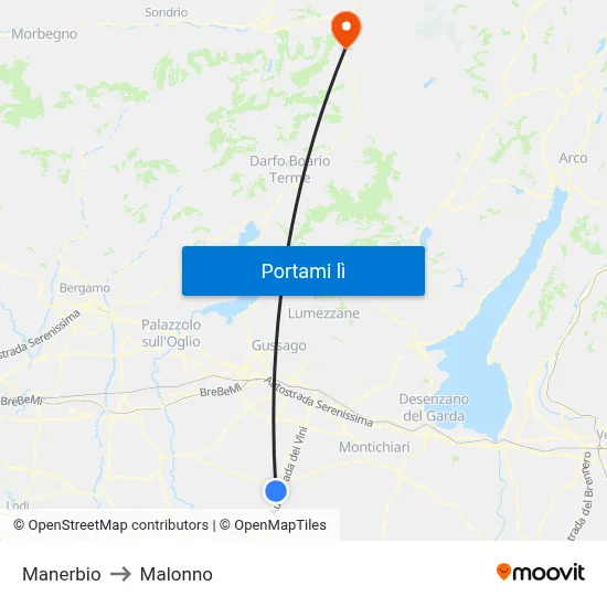 Manerbio to Malonno map