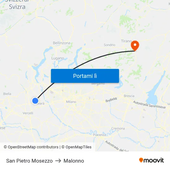 San Pietro Mosezzo to Malonno map