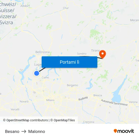 Besano to Malonno map