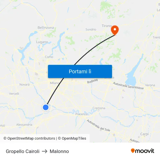 Gropello Cairoli to Malonno map