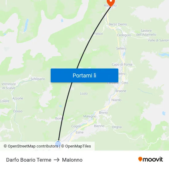 Darfo Boario Terme to Malonno map
