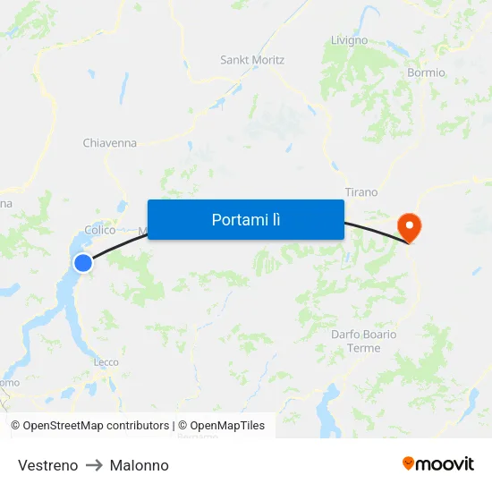 Vestreno to Malonno map