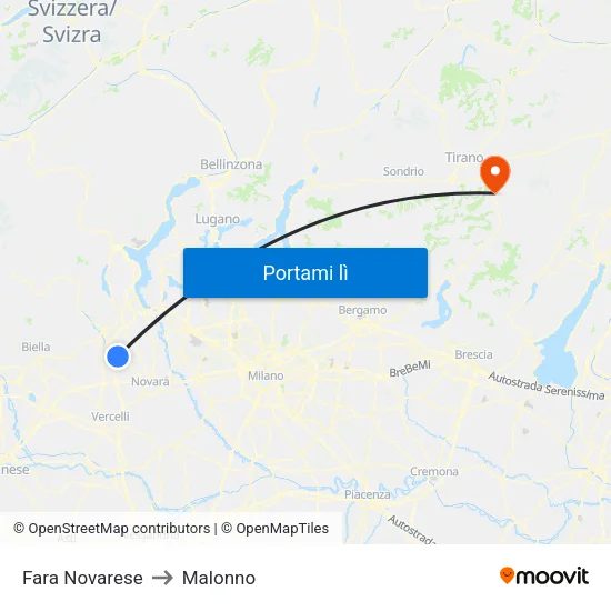 Fara Novarese to Malonno map