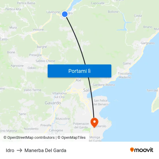 Idro to Manerba Del Garda map