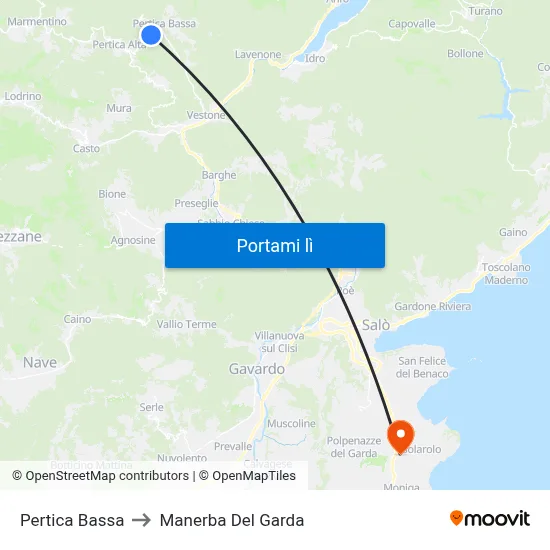 Pertica Bassa to Manerba Del Garda map