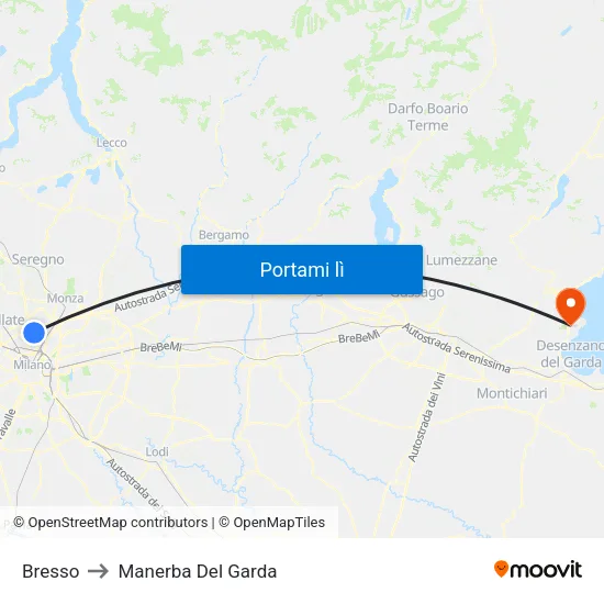 Bresso to Manerba Del Garda map