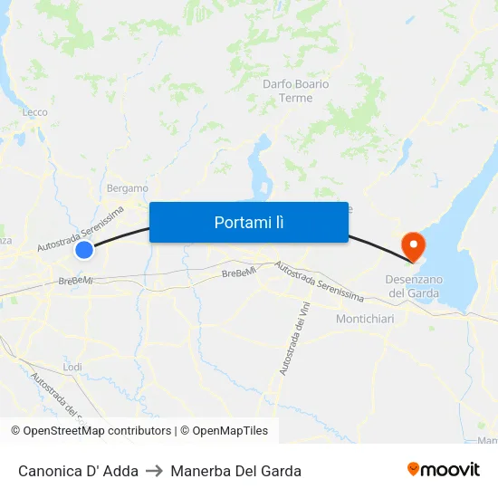 Canonica D' Adda to Manerba Del Garda map