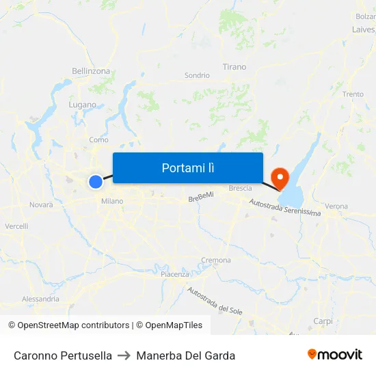 Caronno Pertusella to Manerba Del Garda map