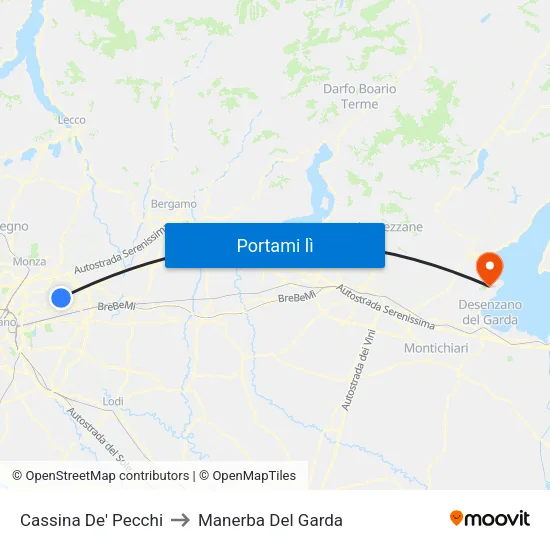 Cassina De' Pecchi to Manerba Del Garda map