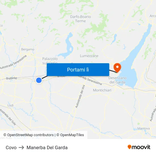 Covo to Manerba Del Garda map