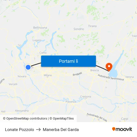 Lonate Pozzolo to Manerba Del Garda map