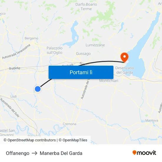 Offanengo to Manerba Del Garda map