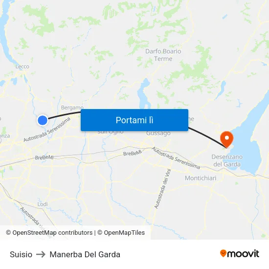 Suisio to Manerba Del Garda map