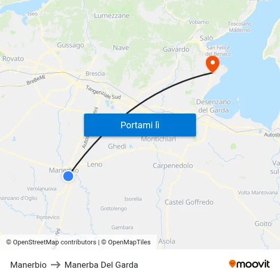 Manerbio to Manerba Del Garda map