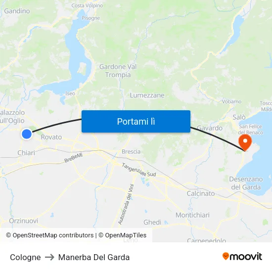 Cologne to Manerba Del Garda map