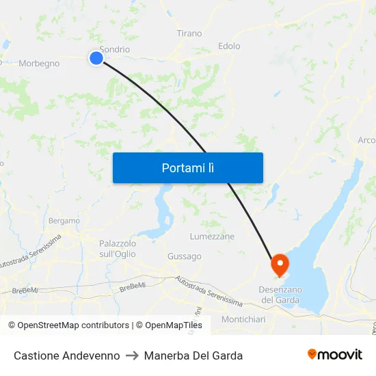 Castione Andevenno to Manerba Del Garda map