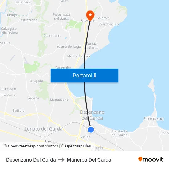 Desenzano Del Garda to Manerba Del Garda map