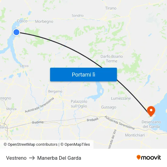 Vestreno to Manerba Del Garda map