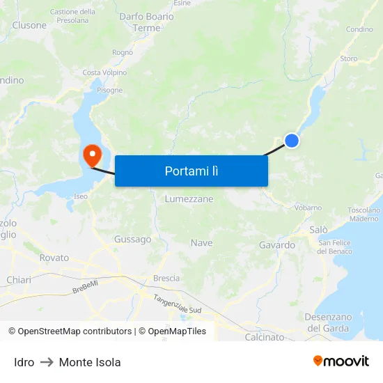 Idro to Monte Isola map