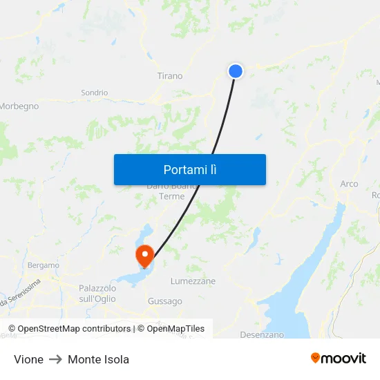 Vione to Monte Isola map