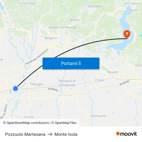 Pozzuolo Martesana to Monte Isola map