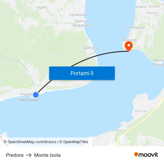 Predore to Monte Isola map