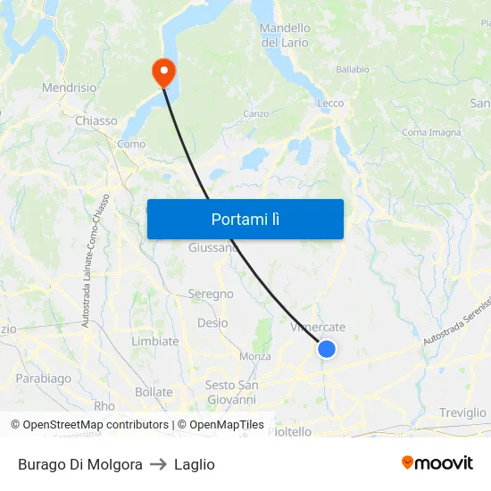 Burago Di Molgora to Laglio map