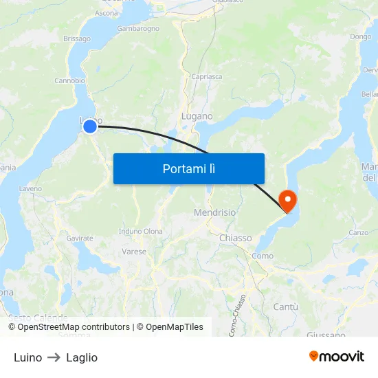 Luino to Laglio map