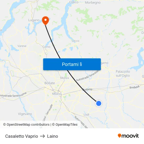 Casaletto Vaprio to Laino map