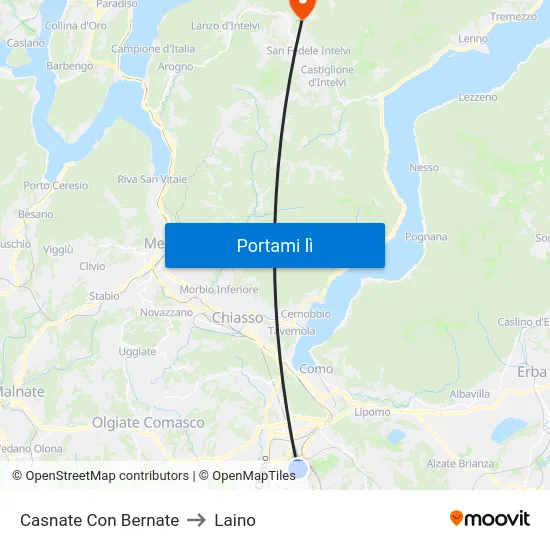Casnate Con Bernate to Laino map