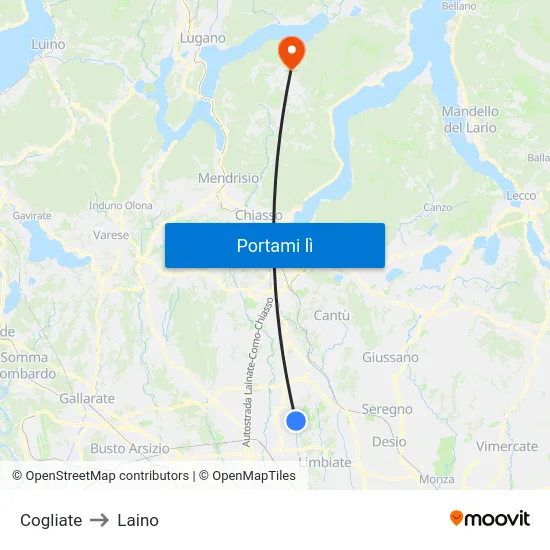 Cogliate to Laino map