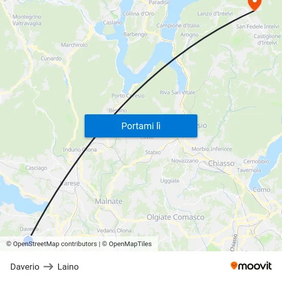 Daverio to Laino map