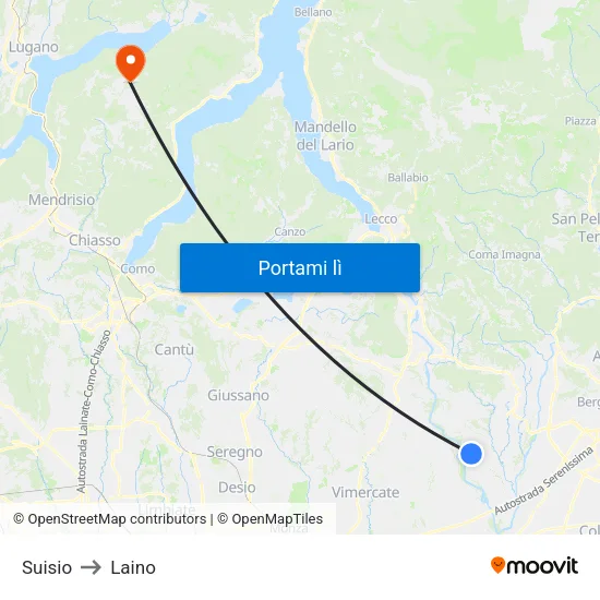 Suisio to Laino map