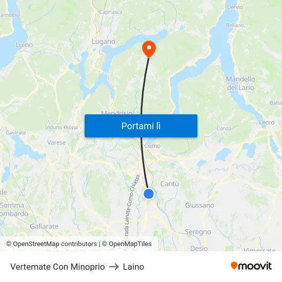 Vertemate Con Minoprio to Laino map