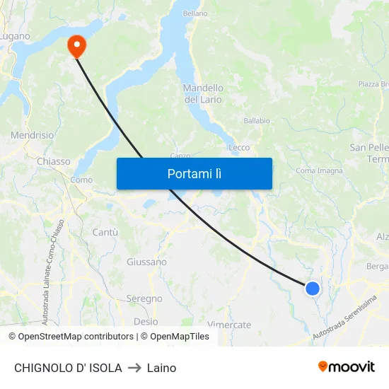 CHIGNOLO D' ISOLA to Laino map