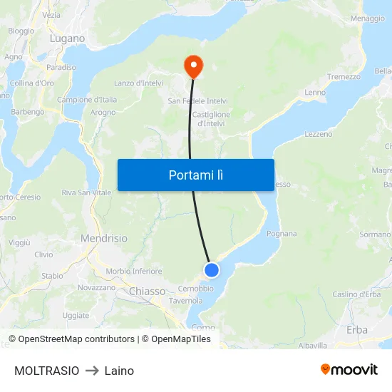 MOLTRASIO to Laino map