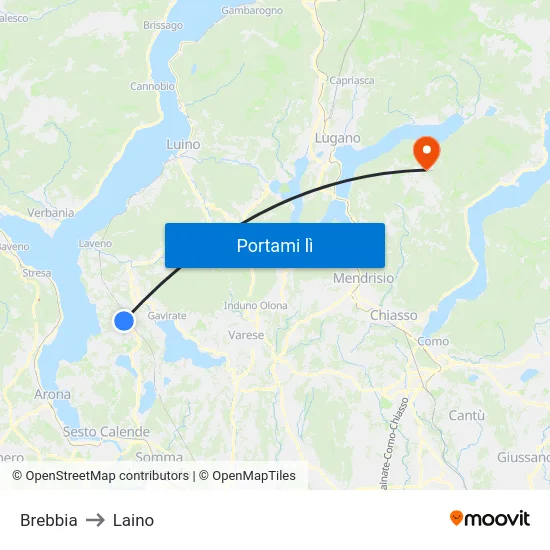 Brebbia to Laino map