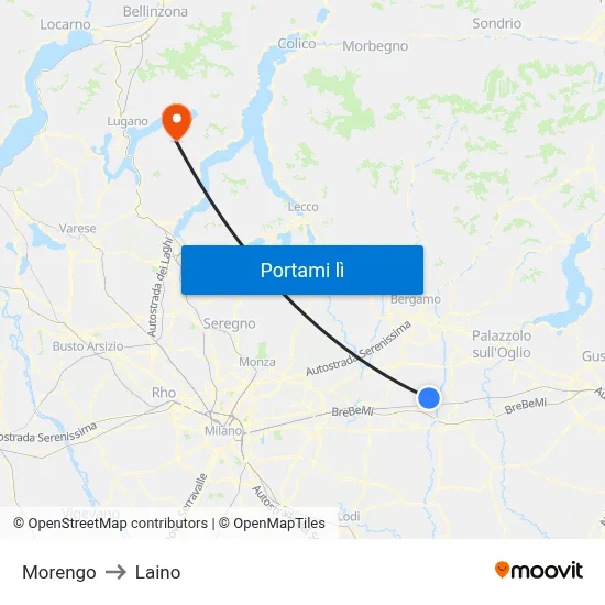 Morengo to Laino map