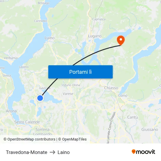 Travedona-Monate to Laino map