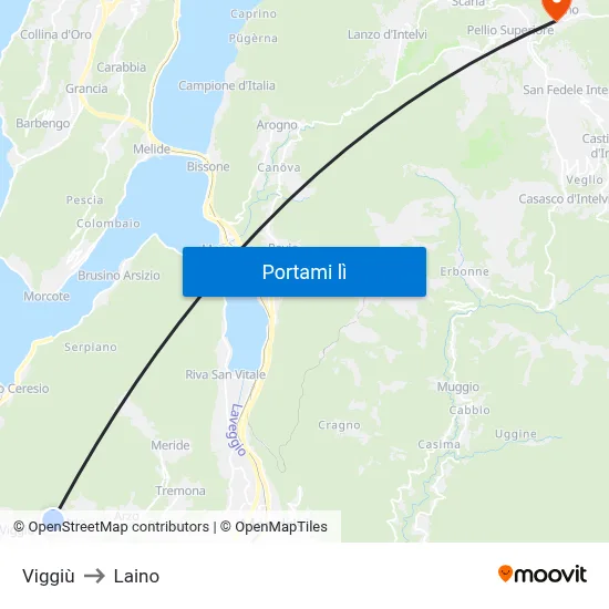 Viggiù to Laino map