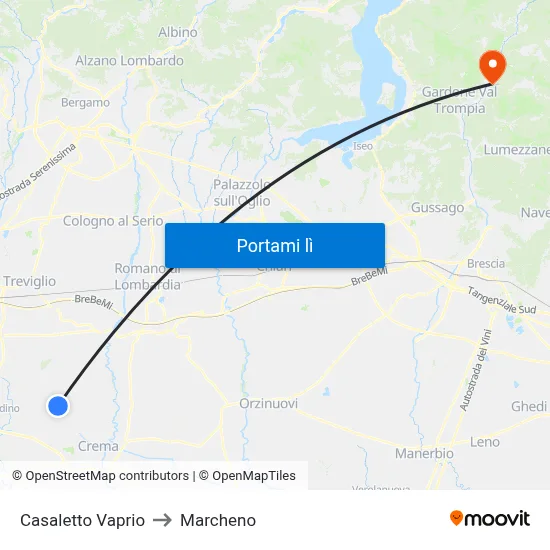 Casaletto Vaprio to Marcheno map